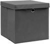 vidaXL Aufbewahrungsboxen mit Deckeln 4 Stk. 28x28x28 cm Grau 325192 Bild 2