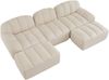 3-Sitzer Sofa 288×165×79 cm aus Granular Fleece rahmenlos modular mit 2 Ottomanen,weiß Bild 5