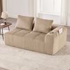 2-Sitzer Sofa 158x93x61 cm mit Seitenfächern und Becherhaltern – Cordsofa in Khaki Bild 3