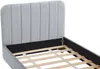 Vente-unique - ROGADI Bett SamtStoff Grau - B 201 cm x H 80 cm x L 97 cm Bild 5