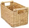 HMF Aufbewahrungskorb Aufbewahrungskorb mit Holzgriffen, Badezimmer Korb (1 St), aus Wasserhyazinthe Seegras handgefertigter Flechtkorb 37 x 22 x 20 cm Bild 4