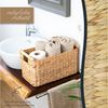 HMF Aufbewahrungskorb Aufbewahrungskorb mit Holzgriffen, Badezimmer Korb (1 St), aus Wasserhyazinthe Seegras handgefertigter Flechtkorb 37 x 22 x 20 cm Bild 3