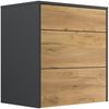 Design Nachttisch Lux L 60cm hängend, 3 Pushauszüge Grafit Eiche : Grafit / Eiche Gold Bild 3