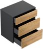 Design Nachttisch Lux L 60cm hängend, 3 Pushauszüge Grafit Eiche : Grafit / Eiche Gold Bild 2