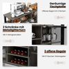 Sideboard mit 2 Metallgittertüren & Offenen Fächern & Weinregalen & Weinglashaltern Grau Bild 5