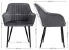 SONGMICS Esszimmerstuhl mit Armlehnen, 4er Set, Samt, 62,5 x 60 x 85 cm, Grau / Schwarz Bild 5