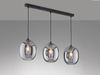 LED Pendelleuchte Industrial 3 flammig mit Rauchglas Glaskugeln - Länge 95cm Bild 3