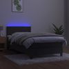 vidaXL Boxspringbett mit Matratze & LED Dunkelgrau 90x190 cm Samt 3134376 Bild 3