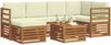 vidaXL Ecksofa Set mit Kissen 7 pcs Natur und Creme Massivholz Akazie 3375110 Bild 3