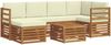 vidaXL Ecksofa Set mit Kissen 7 pcs Natur und Creme Massivholz Akazie 3375110 Bild 2