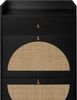 Schuhschrank Breite 110.3 x 60.2 x 24 cm, schwarz, mit Schublade, 2 Türen und Rattan-Optik Bild 2
