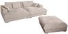 KAWOLA Big Sofa MADELINE Cord taupe mit Hocker / 4 Zierkissen / Armlehntablett natur 85 x 170 x 290 cm Bild 3