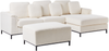 Linksseitiges Ecksofa mit Ottomane OSLO Bouclé Weiß Linksseitig Bild 5