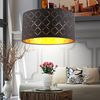RGB LED Hängeleuchte, Textilschirm, schwarz gold, H 140cm Bild 5