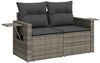 vidaXL 12-tlg. Garten-Sofagarnitur mit Kissen Grau Poly Rattan 3224828 Bild 3