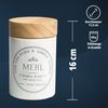 KHG Vorratsdose für Mehl aus Steinzeug mit Akazienholz‑Deckel – im Landhausstil, Steingut, Aufbewahrungsdose für Mehl – schützt Aroma da luftdicht verschließbar Bild 3