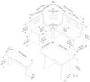 HTI-Living Eckbankgruppe Sitzgruppe 3-teilig Marija Weiß, (Set, 3-tlg, 1 Esstisch, 1 Eckbank mit Rücklehne, 1 Sitzbank), Esstisch Eck- und Sitzbank Landhausstil Bild 2