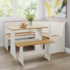 HTI-Living Eckbankgruppe Sitzgruppe 3-teilig Marija Weiß, (Set, 3-tlg, 1 Esstisch, 1 Eckbank mit Rücklehne, 1 Sitzbank), Esstisch Eck- und Sitzbank Landhausstil Bild 3