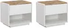 Vente-unique - AMANI Bedside table Holz, Platte BeigeWeiß - B 40 cm x H 50 cm x L 55 cm Bild 5