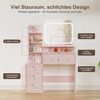 Lexzurn Schminktisch Schminktisch mit LED-Beleuchtung, 92.6x132x36 cm Bild 3