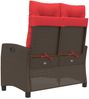 vidaXL Gartenbank Verstellbar mit Kissen Braun Poly Rattan 368232 Bild 5