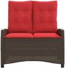 vidaXL Gartenbank Verstellbar mit Kissen Braun Poly Rattan 368232 Bild 3