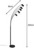 LED Bogenlampe Schwarz 5flammig dimmbar, 200cm groß Bild 4