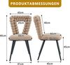Kamel Samt-Esszimmerstühle (2er-Set),Dreieckiger Ausschnitts-Rückenlehne Schwarz gespritzte Metallbeine Stabil für Esszimmer Garderobebereiche und Wohnräume,Samt,Kamel, Bild 3