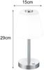 2er SET LED Tischlampen Silber matt mit Glaslampenschirm Weiß, Höhe 29cm Bild 4