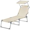 SONGMICS Sonnenliege klappbar, belastbar bis 110 kg, verstellbare Sonnenblende, Rückenlehne, beige Bild 2