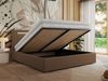 Polsterbett GOLD 5 CLASSIC 180 x 200 cm mit LED-Beleuchtung & Bettkasten, Doppelbett inkl. Lattenrost, Metall-Lift-System & Stauraum, Multipocket Matratze - Braun Kunstleder - ELORI LUX Bild 3