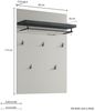 Wandgarderobe >Pianura< in Weiß/Hochglanz - 80x115x27.6cm (BxHxT) Bild 3