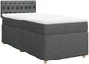 vidaXL Boxspringbett mit Matratze Dunkelgrau 80x200 cm Stoff 3288815 Bild 3