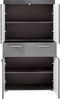Trendteam 'Amanda' Midischrank, Holz, 132 x 31 x 73 cm, Grau Hochglanz Bild 2
