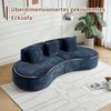 Flieks 3-Sitzer Sofa, Modulares gebogene Sofa mit 3 Kissen, Samt, Blau Bild 5