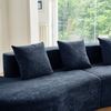 Flieks 3-Sitzer Sofa, Modulares gebogene Sofa mit 3 Kissen, Samt, Blau Bild 2