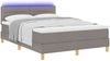 vidaXL LED Boxspringbett mit LED-Lichtleisten Taupe 140 x 190 cm Stoff 3342363 Bild 3