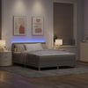 vidaXL LED Boxspringbett mit LED-Lichtleisten Taupe 140 x 190 cm Stoff 3342363 Bild 5