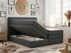 Boxspringbett mit Kopfteil und Topper, Polsterbett - LUKA-KING - 120x200cm - Dunkelgrau Stoff - H3 Bild 2