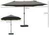 Outsunny Sonnenschirm Doppelsonnenschirm, LxB: 460x270 cm, Sonnenschirm, Doppelsonnenschirm, LxBxH: 460 x270 x240cm,Stahl,Polyester,ABS Bild 2