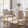 Merax Esszimmerstühle, (Set, 2 St), 2er Set Polsterstühle bequem und atmungsaktiv, goldfarben galvanisierte Stuhlbeine, Chenille-Stoff, Beige + Gold Bild 3