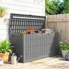 Outsunny Gartenbox UV-beständig Aufbewahrungsbox aus Kunststoff (Auflagenbox mit Holzoptik, 1 St, Wasserdicht Abschließbar Kissenbox), für Garten Balkon Terrasse 122,5 x 56 x 62 cm Grau Bild 5
