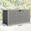 Outsunny Gartenbox UV-beständig Aufbewahrungsbox aus Kunststoff (Auflagenbox mit Holzoptik, 1 St, Wasserdicht Abschließbar Kissenbox), für Garten Balkon Terrasse 122,5 x 56 x 62 cm Grau Bild 2