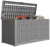 Outsunny Gartenbox UV-beständig Aufbewahrungsbox aus Kunststoff (Auflagenbox mit Holzoptik, 1 St, Wasserdicht Abschließbar Kissenbox), für Garten Balkon Terrasse 122,5 x 56 x 62 cm Grau Bild 4