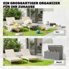 Outsunny Gartenbox UV-beständig Aufbewahrungsbox aus Kunststoff (Auflagenbox mit Holzoptik, 1 St, Wasserdicht Abschließbar Kissenbox), für Garten Balkon Terrasse 122,5 x 56 x 62 cm Grau Bild 3