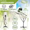 tillvex Alu Ampelschirm Beige LED Solar Ø 300 cm mit Kurbel | Sonnenschirm mit An-/Ausschalter | Gartenschirm UV-Schutz Aluminium | Kurbelschirm mit Ständer Marktschirm wasserdicht Bild 2