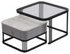 BlingBin Couchtisch Stapelbarer Kaffeetisch, Hochglänzende Beistelltisch Wohnzimmertisch (Zweiteiliges Set, Hochglänzende Marmoroptik und Glasplatte, 2-St, 60*60*42cm & 50*50*34 cm, Produktladung: 20kg), Teetisch mit 1 Schubladen, Schwarze Beine, Schwa... Bild 4
