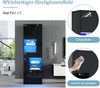 Merax 170cm Verkaufsvitrine, Hochschrank mit 1 Schublade und 4 Schränken, Glasvitrine Vitrinenschränke mit led beleuchtung, Vitrinen Mit Hochglanz-Design, Schwarz Bild 5