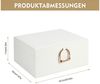 BlingBin Schmuckkasten Schmuckbox 2 Ebenen mit Schloss und flexiblem Tablett, weiß/gold (1er Set, 1 St, mit herausnehmbarem Schmucktablett, 24 × 20,5 × 11 cm), Schmuckkasten für Ringe, Ketten und Ohrringe, PU-Leder, Rechteckig Bild 2