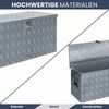 Aluminiumbox mit Deckel - Abschließbar | Alubox Deichselbox Alu Anhängerbox Werkzeugkiste Metall Transportbox Metallkiste, 90,5x35x40cm Silber Bild 4